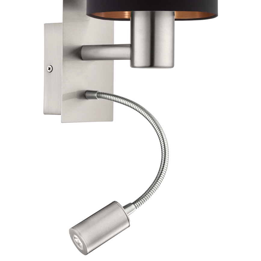 Eglo - LED Zidna lampa 1xE27/40W+LED/3,8W crno