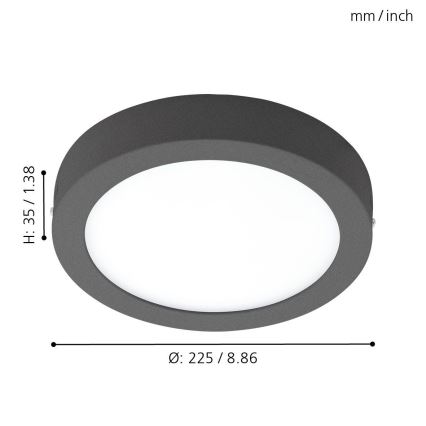 Eglo - LED Spoljašnja plafonjera LED/16,5W/230V IP44