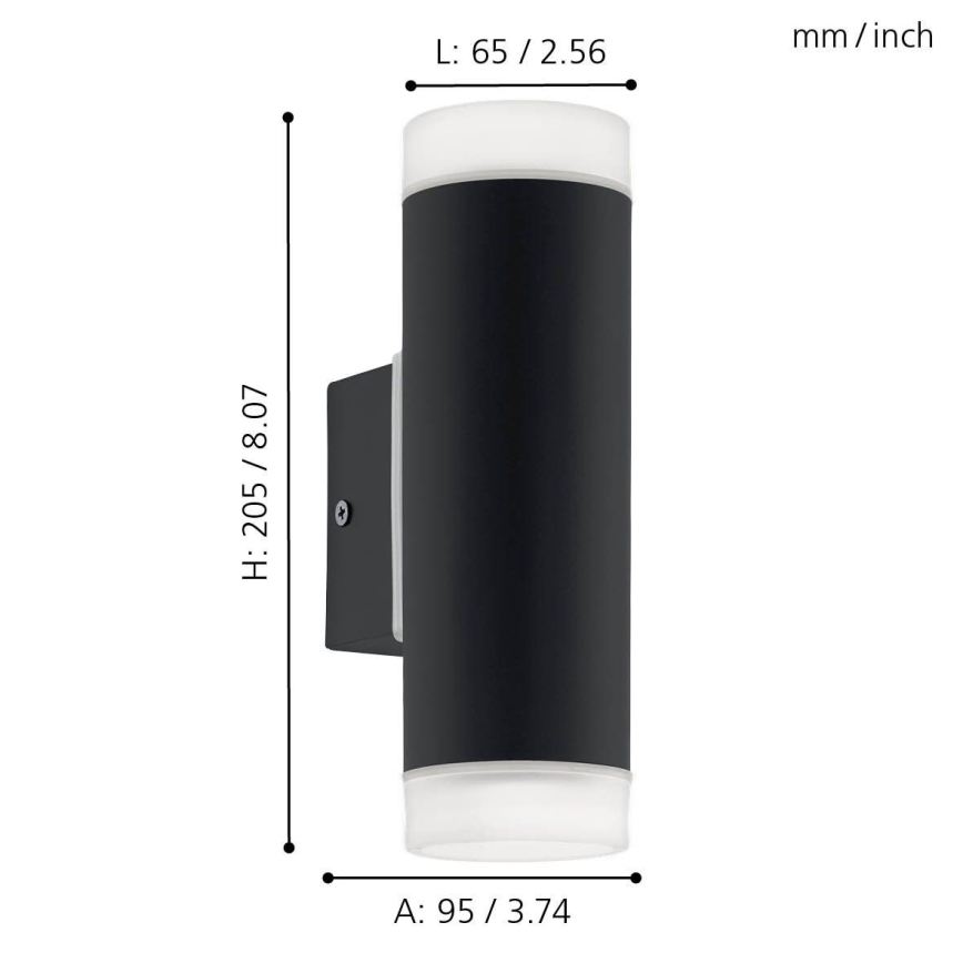 Eglo - LED Spoljna zidna lampa 2xGU10/5W IP44