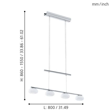 Eglo - LED Prigušivi luster na sajli 4xLED/4,5W/230V