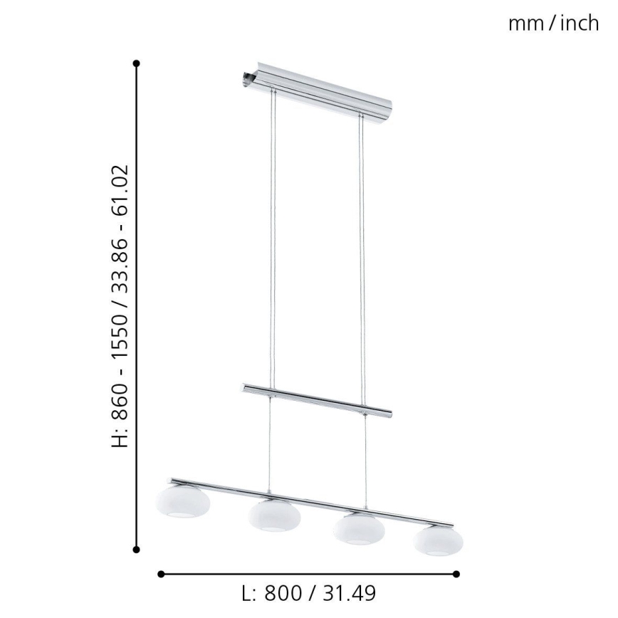Eglo - LED Prigušivi luster na sajli 4xLED/4,5W/230V