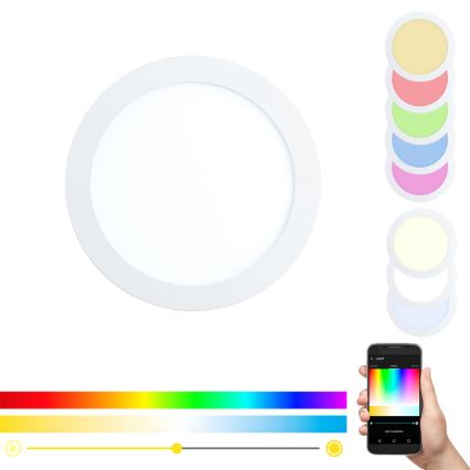 Eglo - LED RGBW prigušiva ugradna stropna svetiljka FUEVA-C LED/15,6W/230V prečnik 22,5 cm