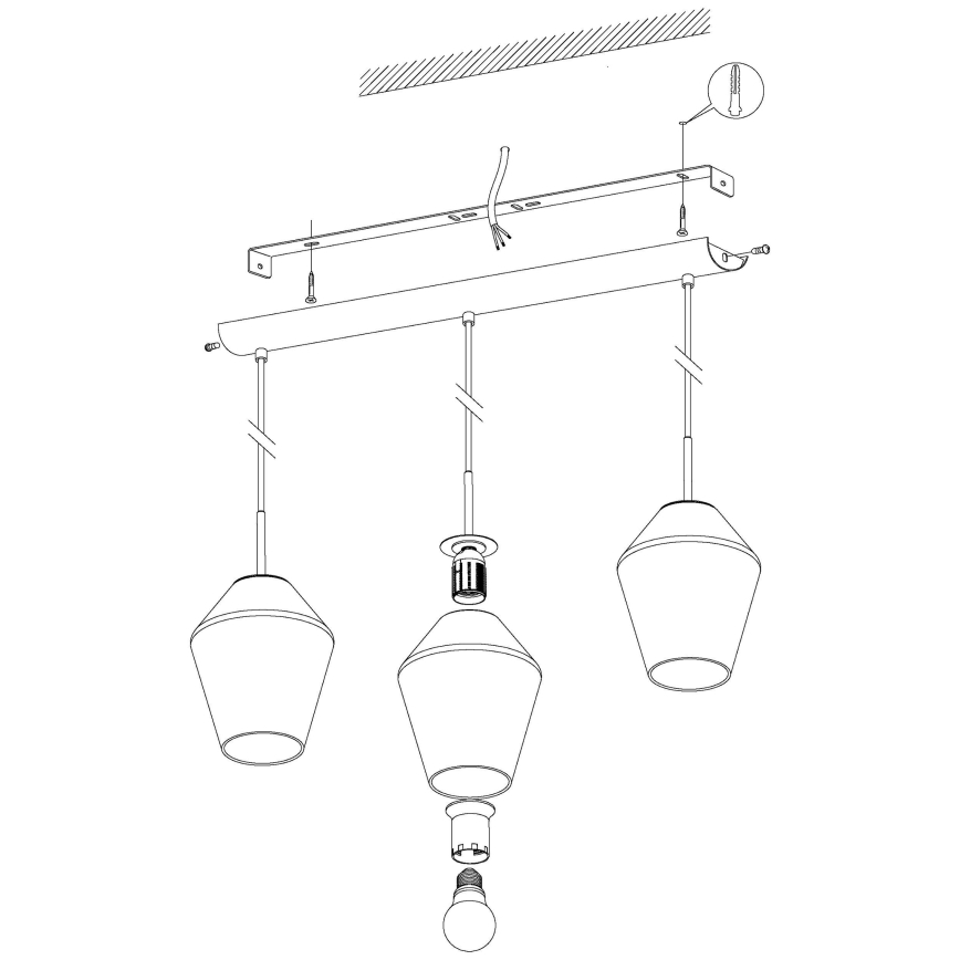 Eglo - Viseća lampa 3xE27/28W/230V