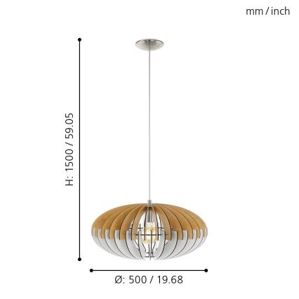 Eglo - Viseća lampa 1xE27/60W/230V 500mm