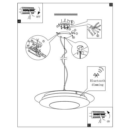 Eglo 96979 - LED RGB viseće svetlo MONEVA-C 1xLED/27W/230V