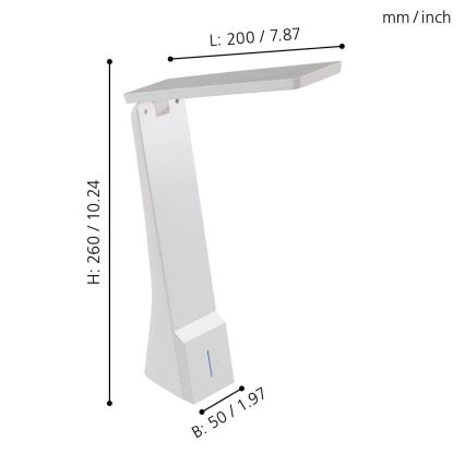 Eglo - LED stona lampa za prigušivanje 1xLED/1,8W/230V bela