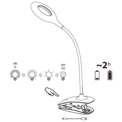 Eglo - LED Lampa sa kvačicom za prigušivanje 1xLED/3W/230V bela