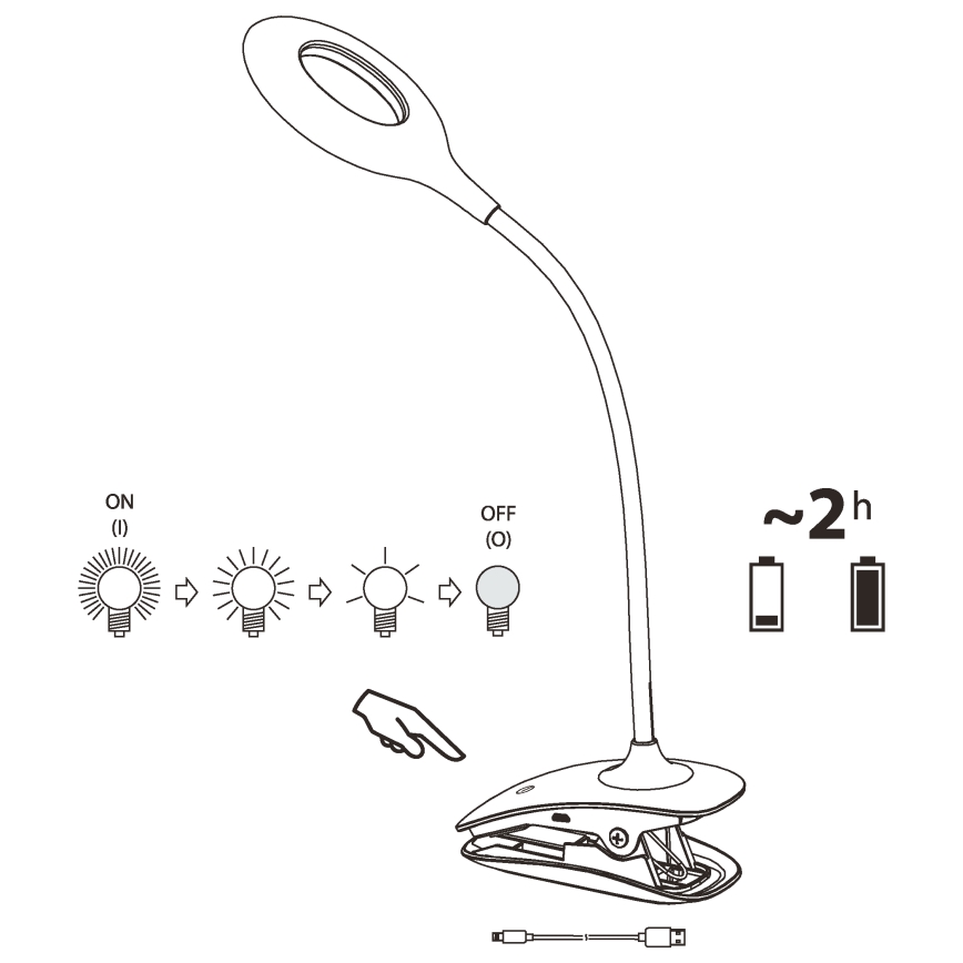 Eglo - LED Lampa sa kvačicom za prigušivanje 1xLED/3W/230V bela