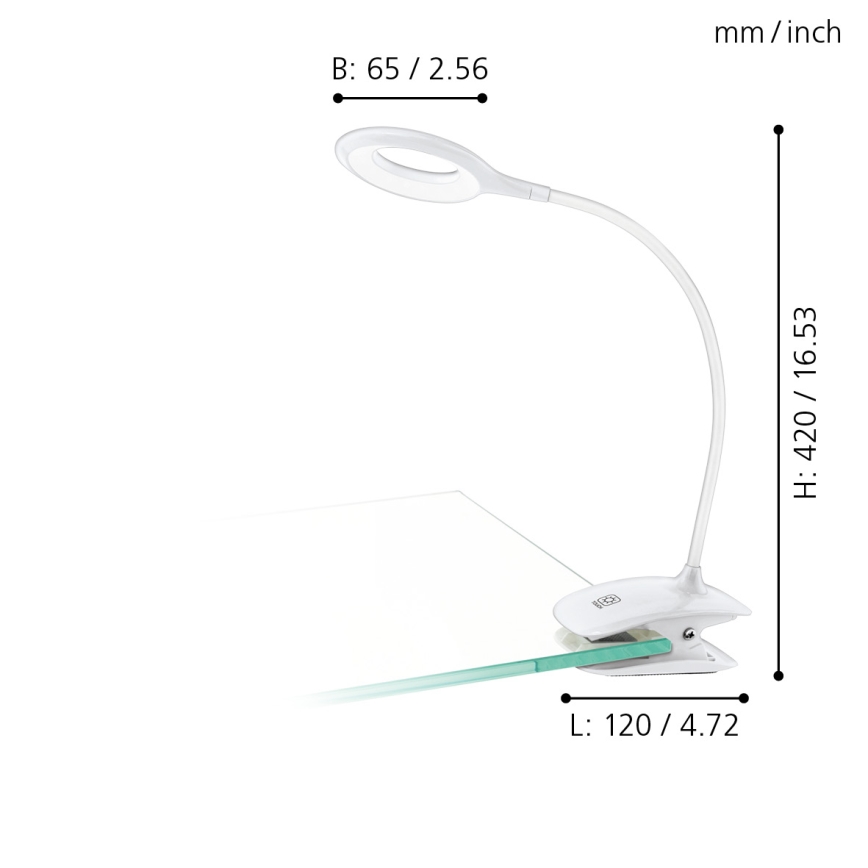 Eglo - LED Lampa sa kvačicom za prigušivanje 1xLED/3W/230V bela