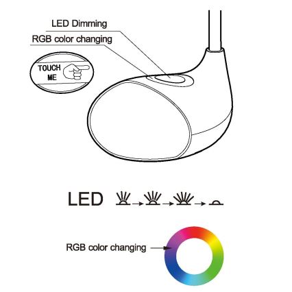 Eglo - LED stona lampa za prigušivanje 1xLED/2,2W+0,3W/230V RGB