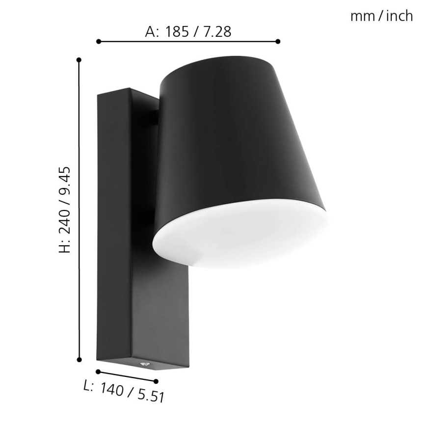 Eglo - Spoljašnja zidna lampa 1xE27/10W/230V IP44