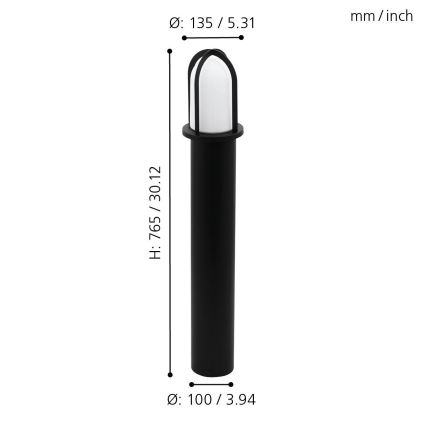 Eglo 97229 - Spoljašnja lampa PAULLO 1xE27/40W/230V 765 mm IP44
