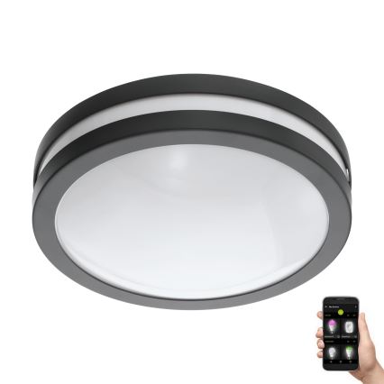 Eglo - LED Prigušiva plafonjera za kupatilo LOCANA-C LED/14W/230V Bluetooth IP44 antracit