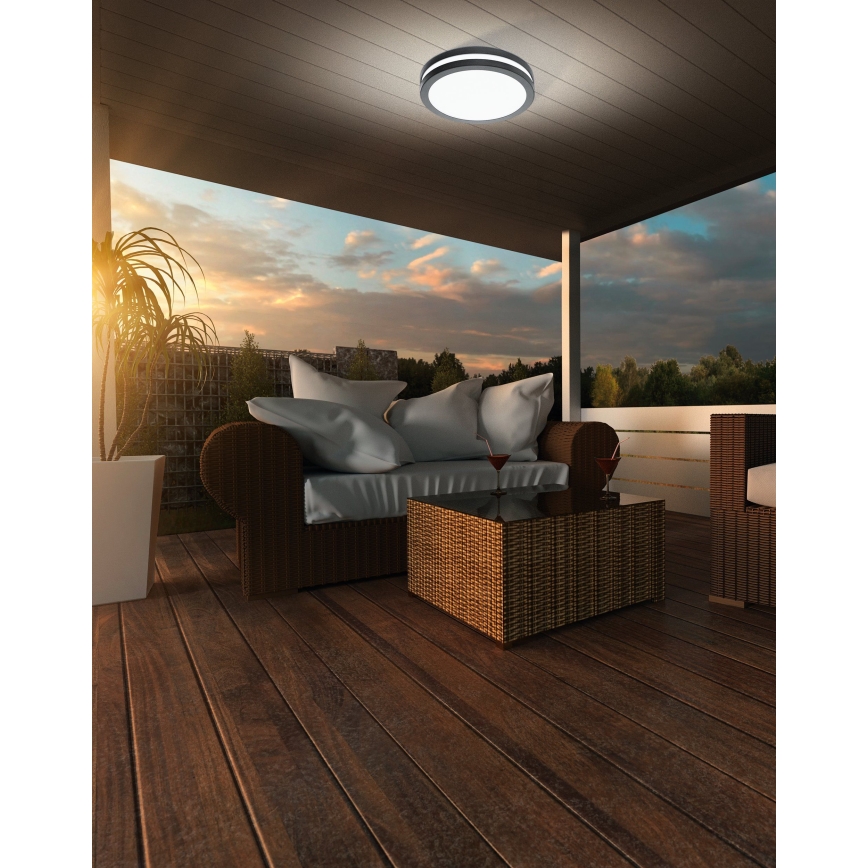 Eglo - LED Prigušiva plafonjera za kupatilo LOCANA-C LED/14W/230V Bluetooth IP44 antracit