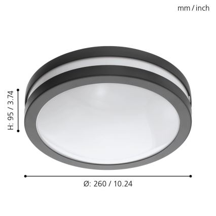 Eglo - LED Prigušiva plafonjera za kupatilo LOCANA-C LED/14W/230V Bluetooth IP44 antracit