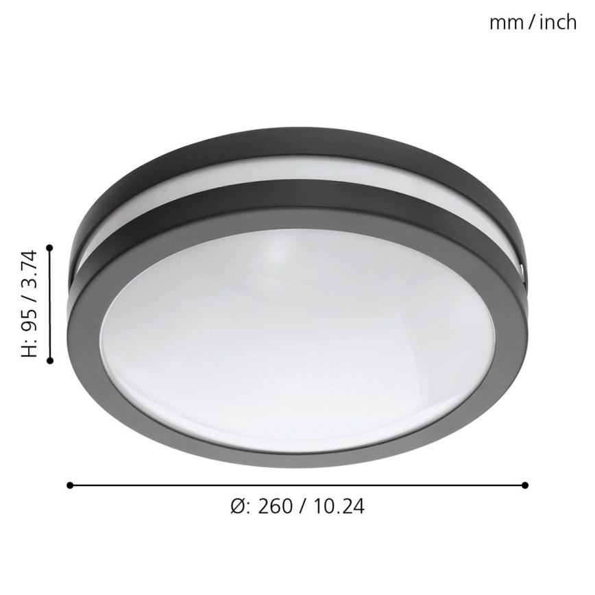 Eglo - LED Prigušiva plafonjera za kupatilo LOCANA-C LED/14W/230V Bluetooth IP44 antracit
