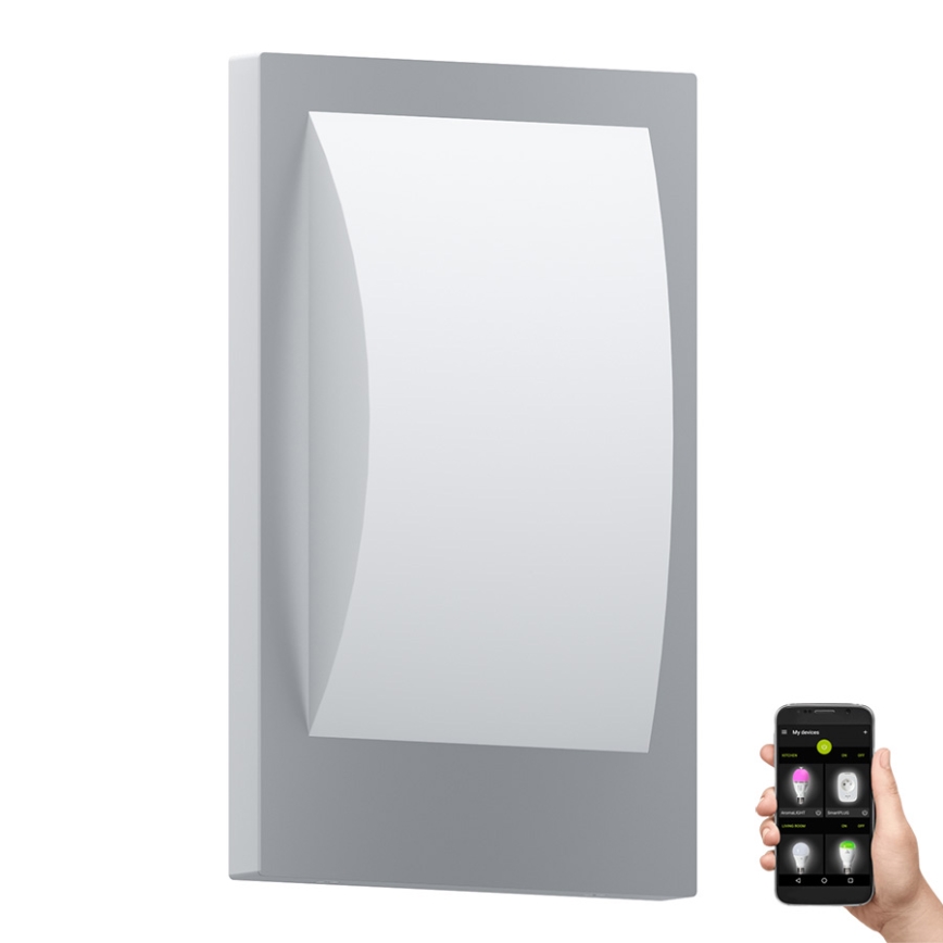 Eglo - LED Prigušiva vanjska zidna svjetiljka 1xE27/9W/230V IP44 mat krom