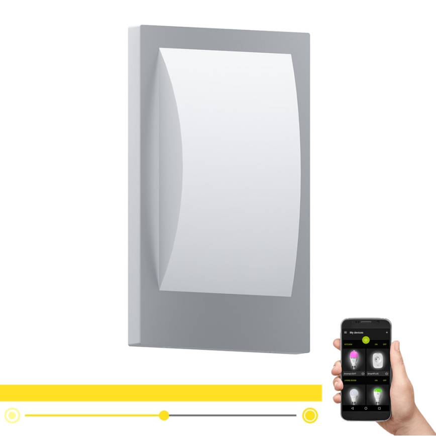 Eglo - LED Prigušiva vanjska zidna svjetiljka 1xE27/9W/230V IP44 mat krom