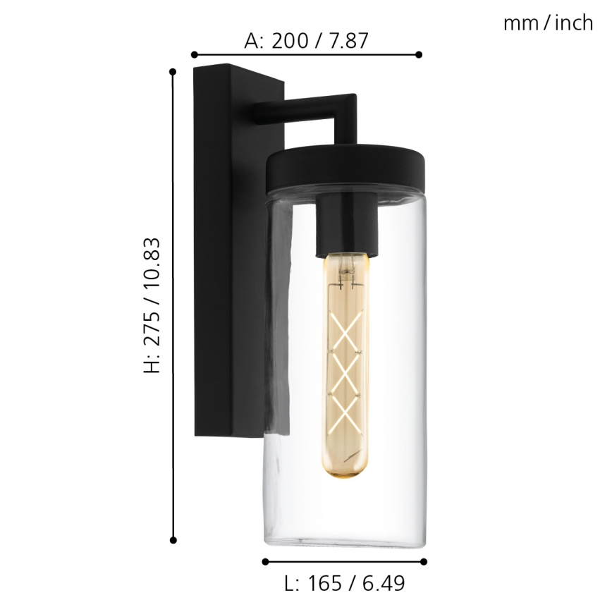 Eglo - Spoljašnja zidna lampa 1xE27/60W/230V IP44