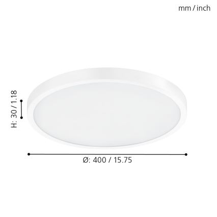 Eglo - LED Plafonjera 1xLED/25W/230V bela okrugli 2500 lm