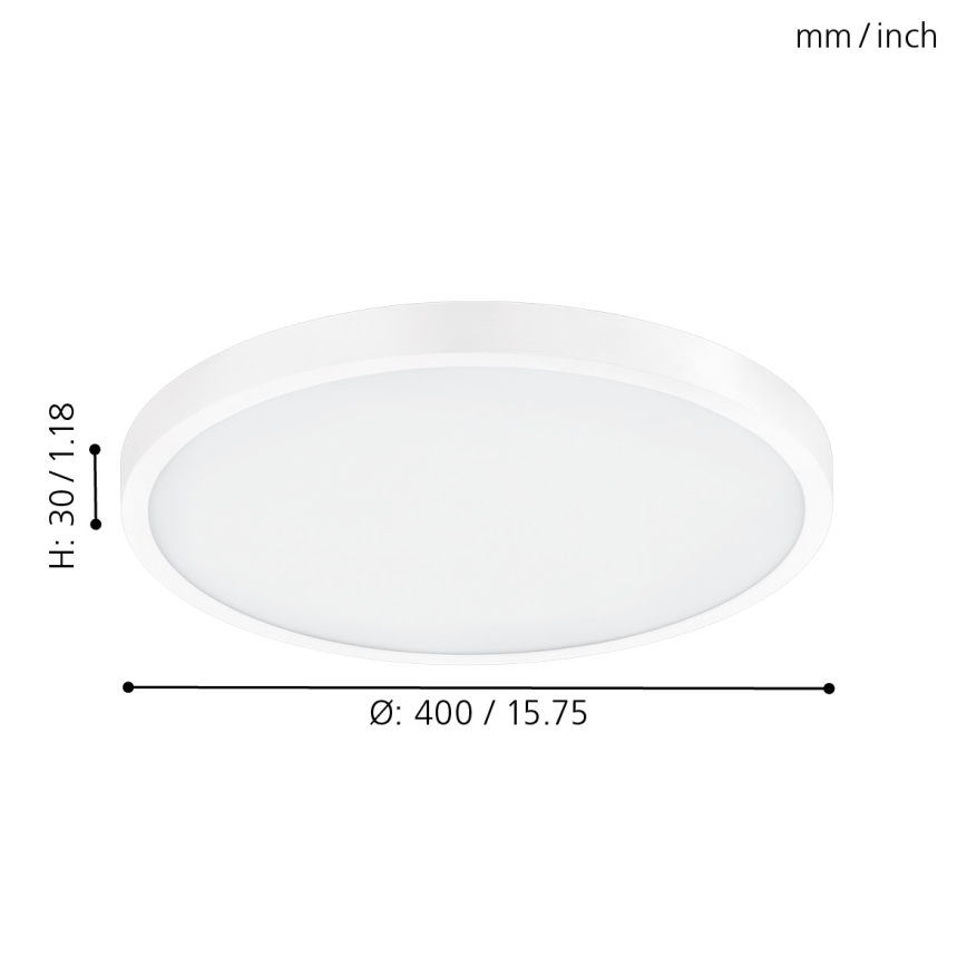 Eglo - LED Plafonjera 1xLED/25W/230V bela okrugli 2500 lm