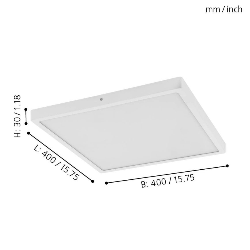 Eglo - LED Plafonjera 1xLED/25W/230V bela uglast 2500 lm