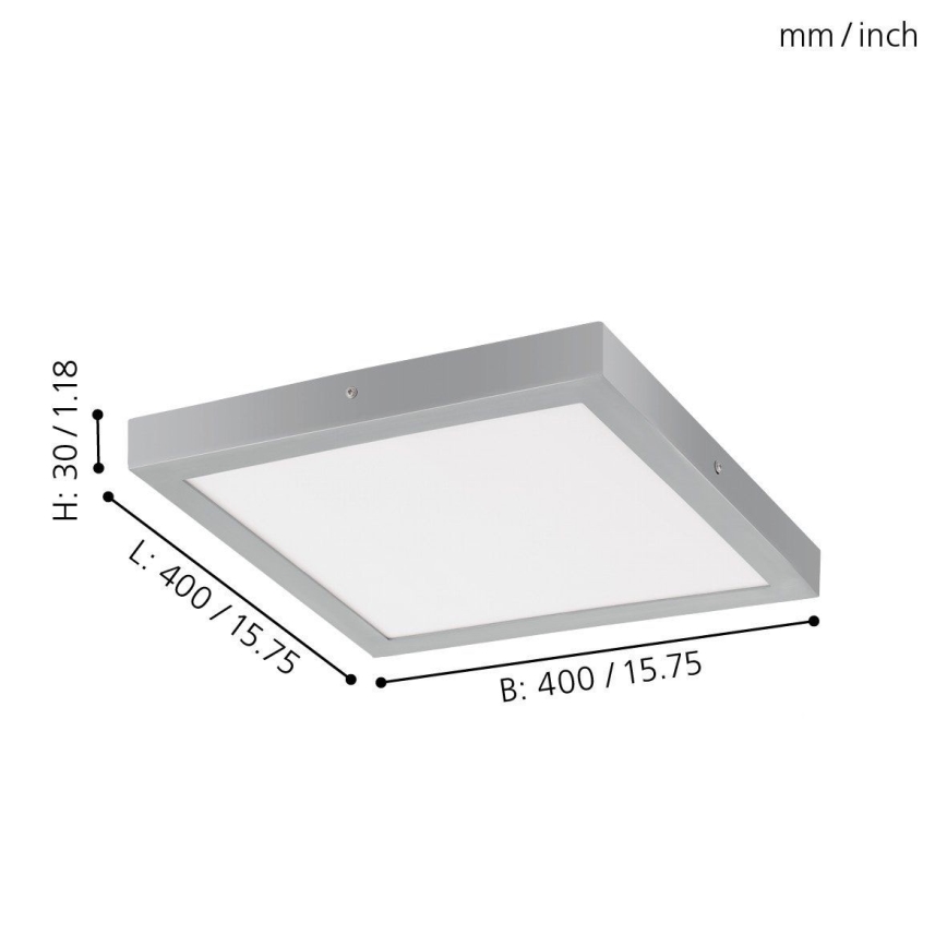 Eglo - LED Plafonjera 1xLED/25W/230V srebrno uglast