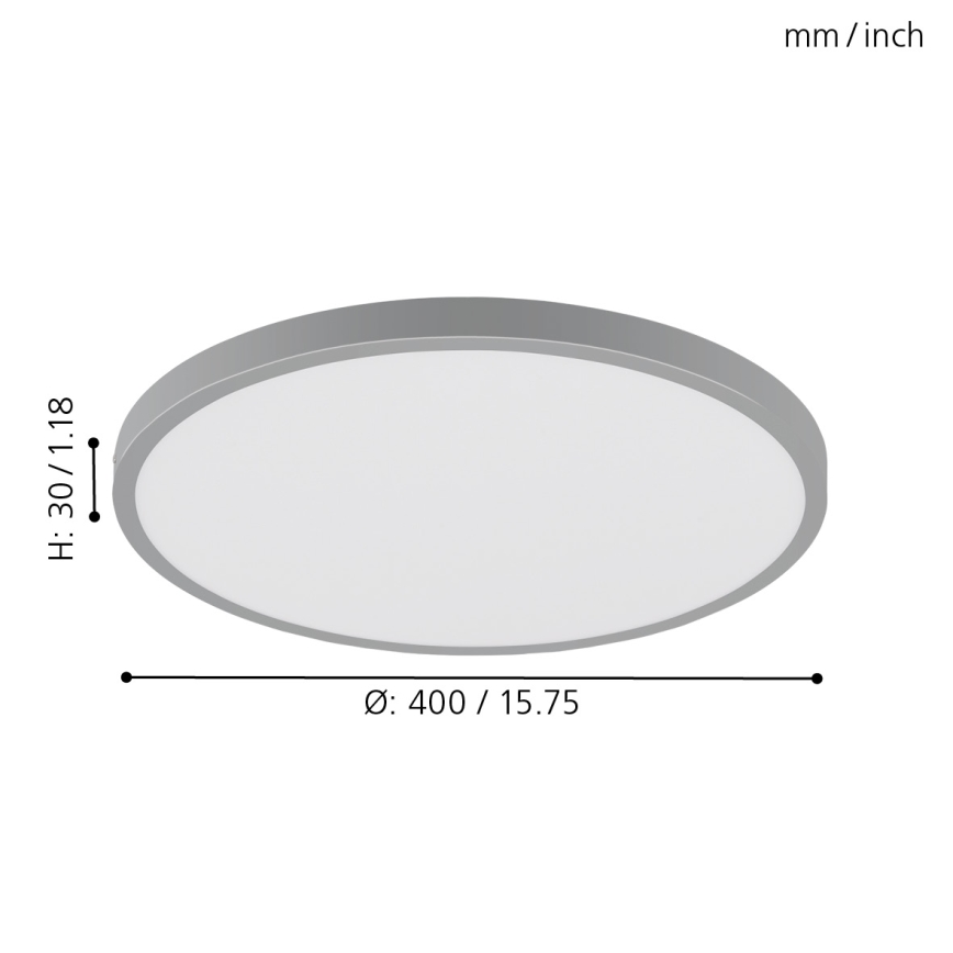Eglo - LED Plafonjera 1xLED/25W/230V srebrno okrugli 4000K