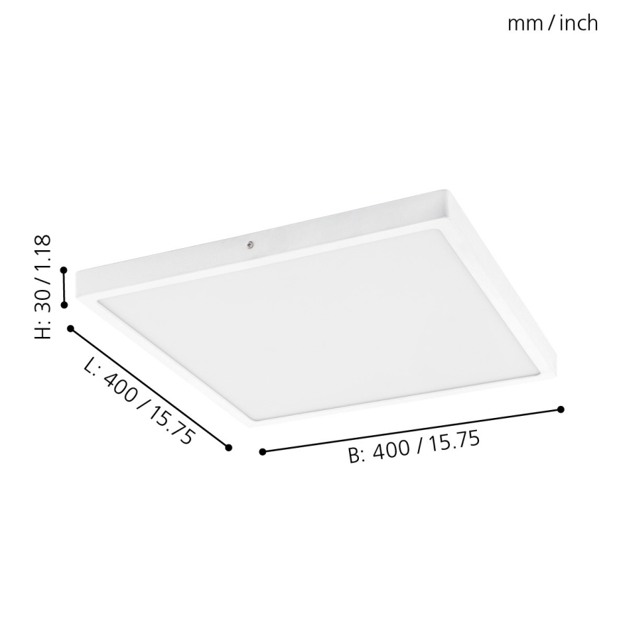 Eglo - LED Plafonjera 1xLED/25W/230V bela uglast 4000K