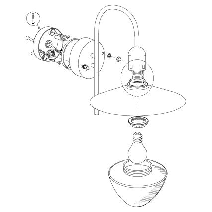 Eglo - Spoljašnja zidna lampa 1xE27/60W/230V IP44