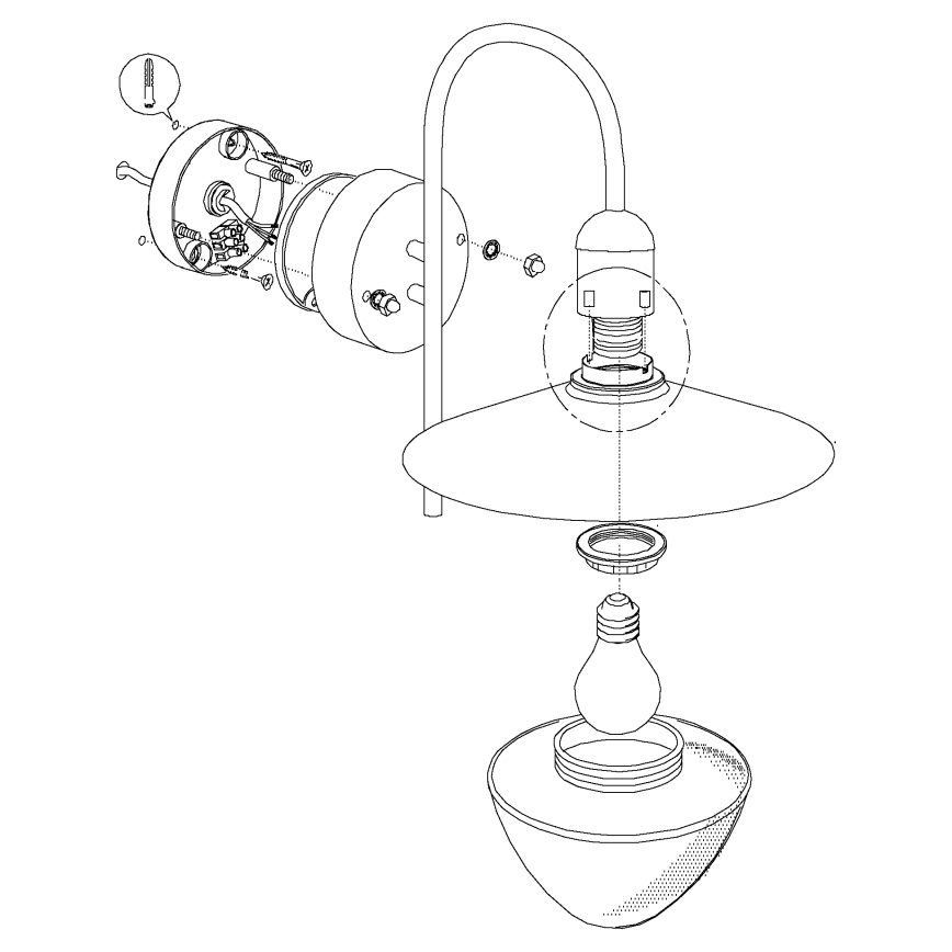 Eglo - Spoljašnja zidna lampa 1xE27/60W/230V IP44