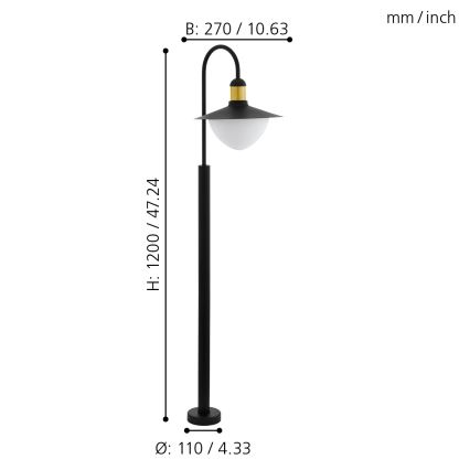 Eglo - Spoljašnja lampa 1xE27/60W/230V IP44