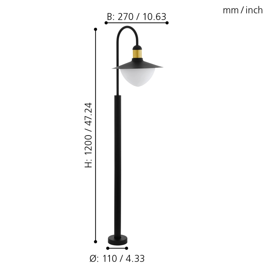 Eglo - Spoljašnja lampa 1xE27/60W/230V IP44