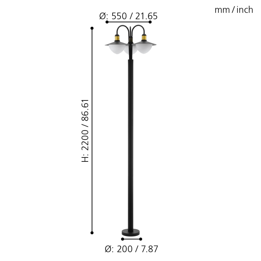 Eglo - Spoljašnja lampa 3xE27/60W/230V IP44