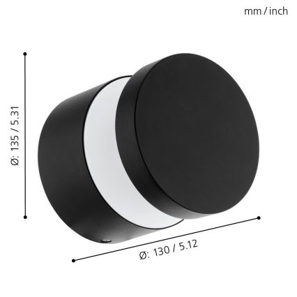 Eglo - LED Spoljna zidna lampa LED/11W/230V crno IP44