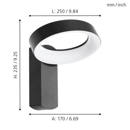 Eglo - LED Spoljna zidna lampa LED/11W/230V IP44