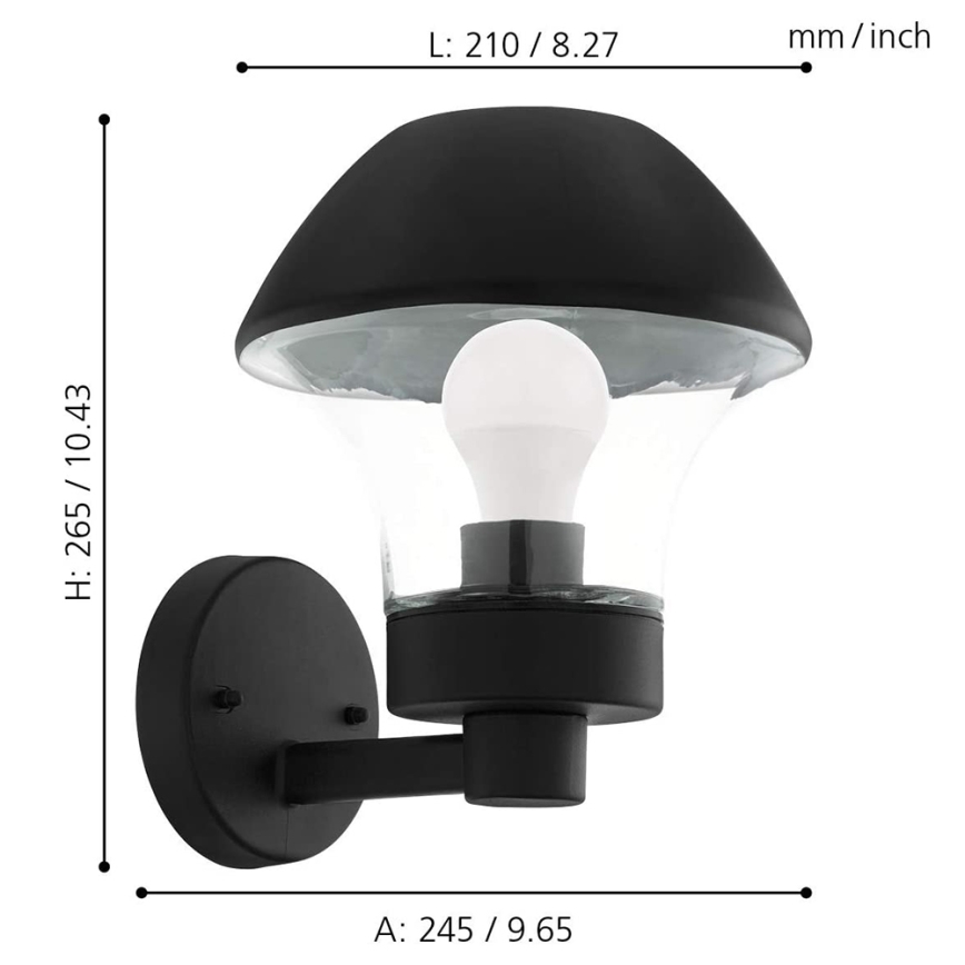 Eglo 97446 - LED prigušiva spoljašnja zidna svetiljka VERLUCCA-C 1xE27/9W/230V IP44 Bluetooth