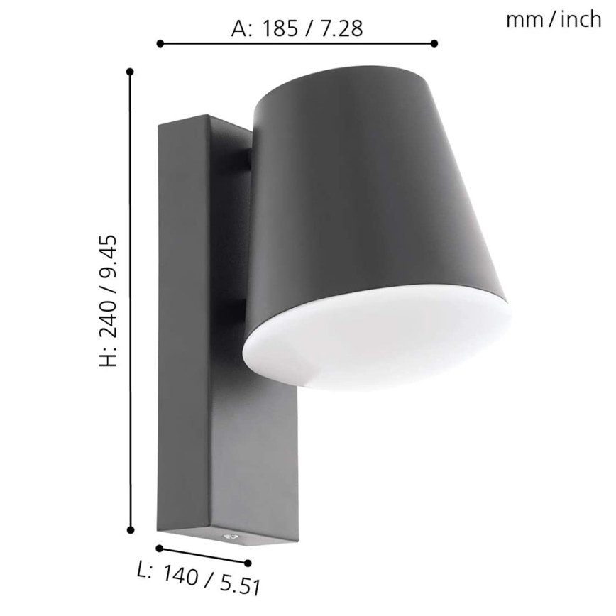 Eglo - LED prigušiva spoljno zidno svetlo CALDIERO-C 1xE27/9W/230V IP44