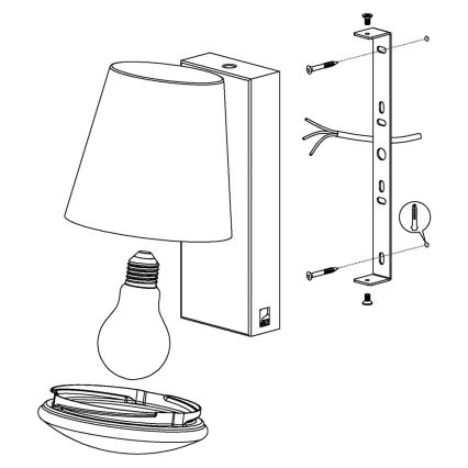 Eglo - LED prigušiva spoljno zidno svetlo CALDIERO-C 1xE27/9W/230V IP44