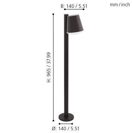 Eglo - LED RGB Prigušiva vanjska lampa CALDIERO-C 1xE27/9W/230V antracit IP44