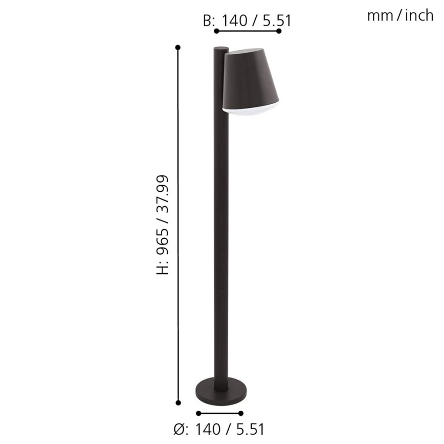 Eglo - LED RGB Prigušiva vanjska lampa CALDIERO-C 1xE27/9W/230V antracit IP44