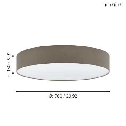 Eglo 97616 - Plafonjera PASTERI 5xE27/60W/230V 76 cm