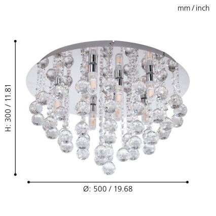 Eglo - LED Kristalno osvetljenje za kupatilo 8xG9/3W/230V IP44