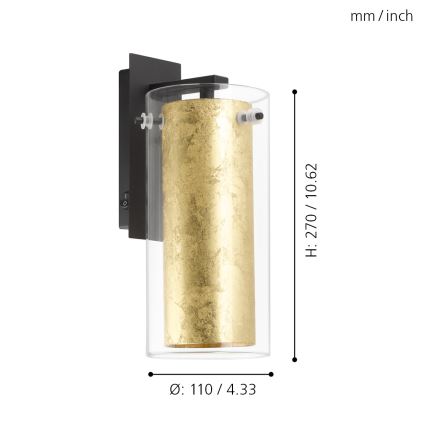 Eglo - Zidna lampa 1xE27/40W/230V