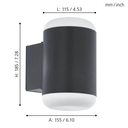 Eglo 97844 - Spoljašnja zidna lampa MERLITO 1xE27/10W/230V IP44 crno