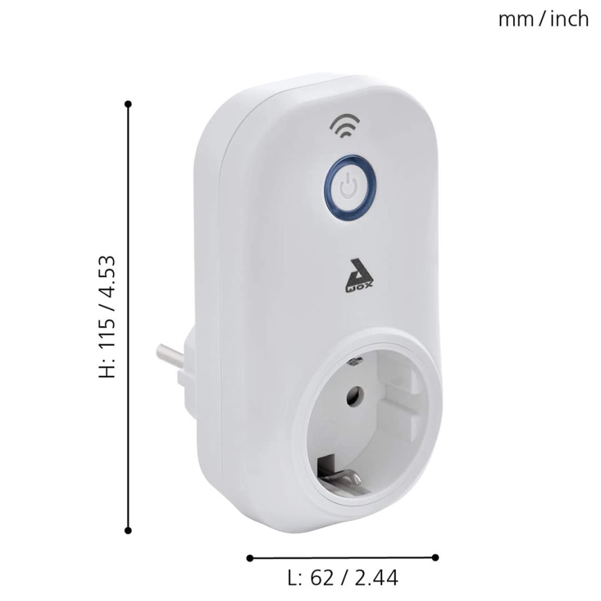 Eglo - Pametna utičnica Connect plug PLUS 2300W SCHUKO Bluetooth