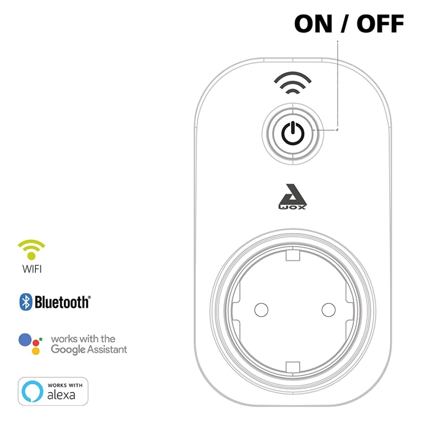 Eglo - Pametna utičnica Connect plug PLUS 2300W SCHUKO Bluetooth