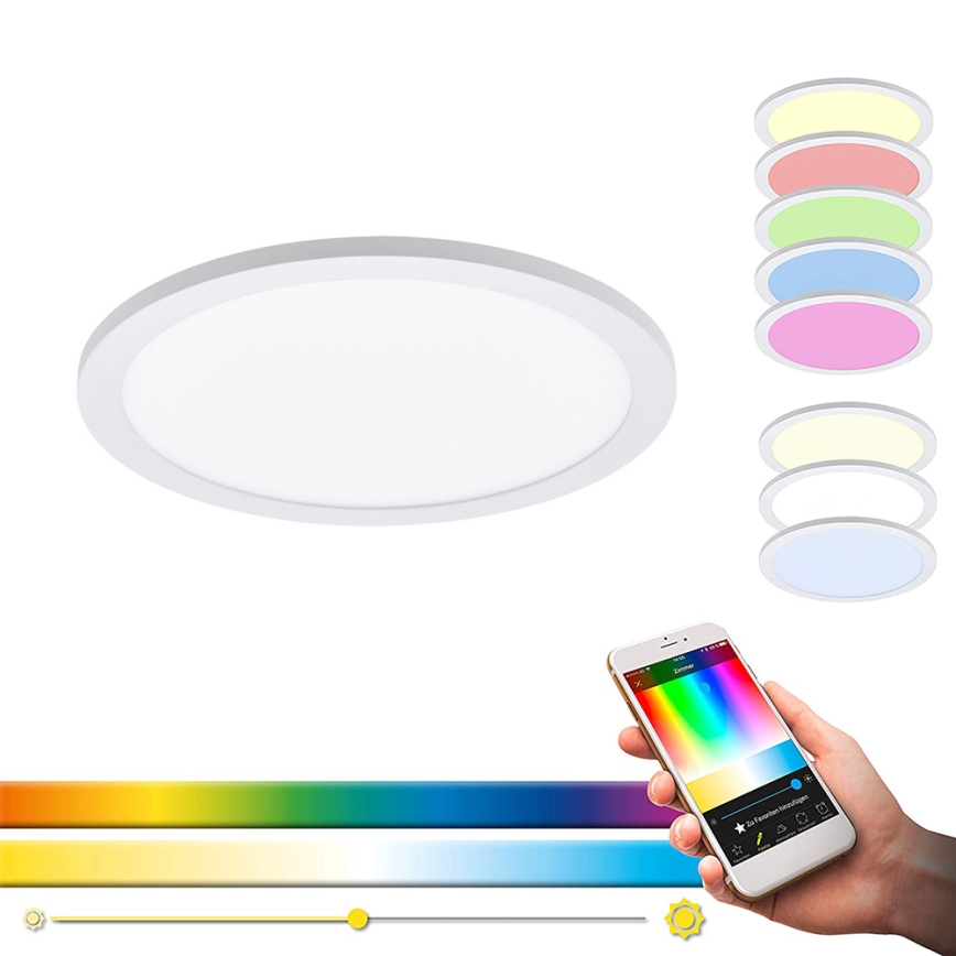 Eglo - LED RGBW prigušiva plafonska svetiljka SARSINA-C LED/16W/230V + daljinski upravljač