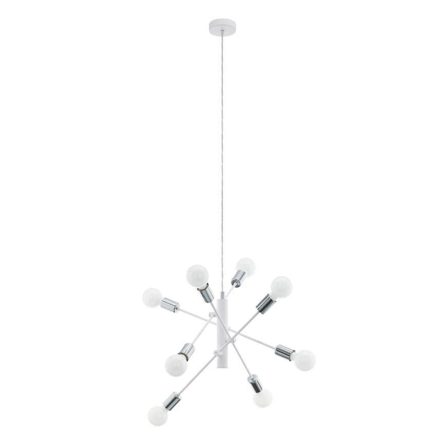 Eglo - Luster na sajli 8xE27/60W/230V bela