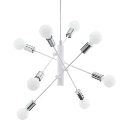 Eglo - Luster na sajli 8xE27/60W/230V bela